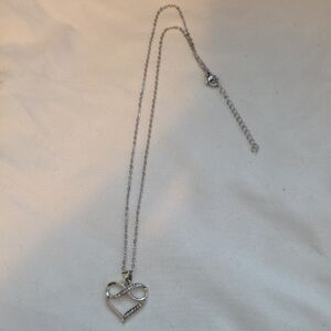 Silver Heart Infinity Necklace